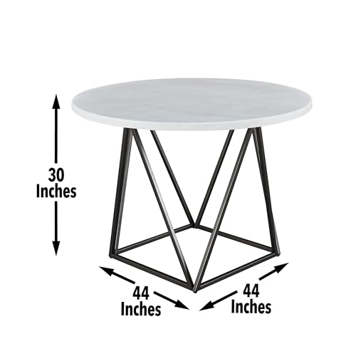 Steve Silver Co Ramona White Marble Top Round