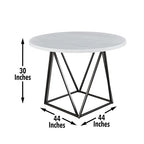 Steve Silver Co Ramona White Marble Top Round