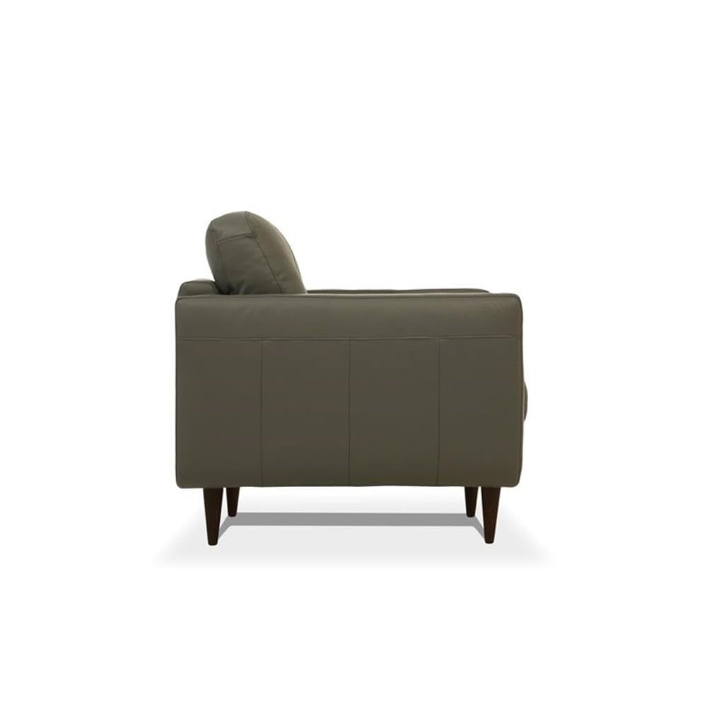 Acme Radwan Tufted Leather Sofa in Pesto Green