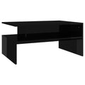 vidaXL Coffee Table High Gloss Black 35.4"x23.6"x16.7" Engineered Wood