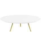 Modway Lippa 47" Mid-Century Modern Round Coffee Table With Tripod Base In Gold White