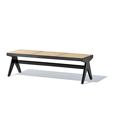 GFURN Célia Bench - Black & Natural Rattan