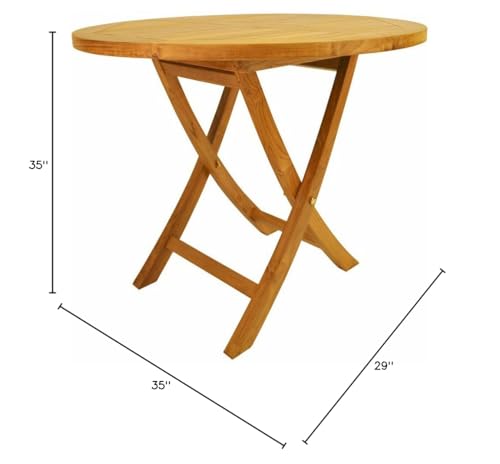 Anderson Teak Bahama Round Bistro Folding Table - Thumbnail 3