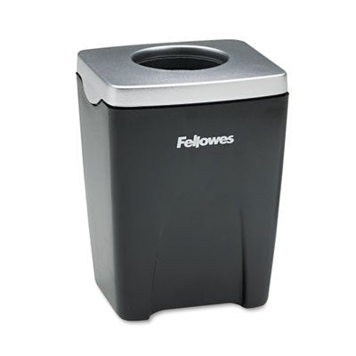 Fellowes Office Suites Paper Clip Cup, Plastic, 2 7/16 X 2 3/16 X 3 1/4, Black/Silver