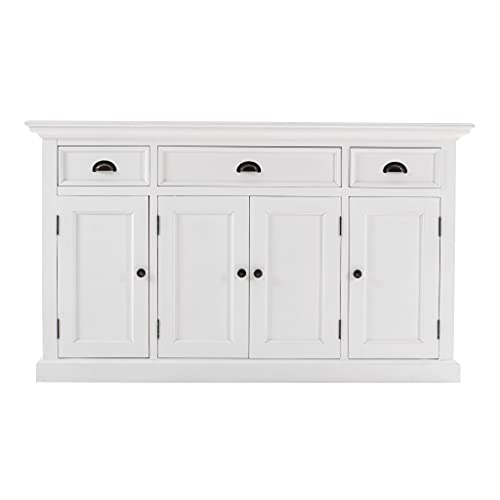 HomeRoots Mahogany, Medium-Density Fibreboard (MDF) Large Modern Farmhouse White Cabinet