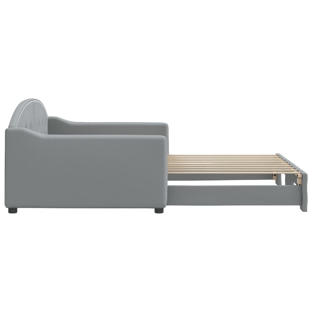 vidaXL Light Gray 2-in-1 Daybed with Trundle - Versatile Sofa Bed for Living Rooms and Bedrooms - Blends Style and Functionality