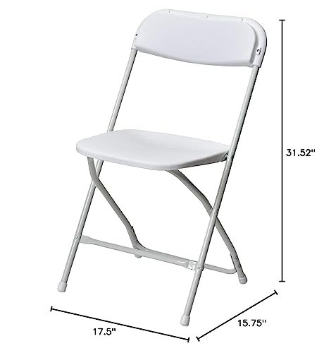 Commercial Seating Products Poly Folding Chairs, White