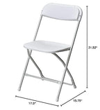 Commercial Seating Products Poly Folding Chairs, White