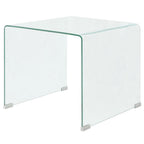 vidaXL Modern Clear Coffee Table - Tempered Safety Glass Table - Compact Furniture Suitable for Living Room or Bedroom - 19.5"x19.7"x17.7"