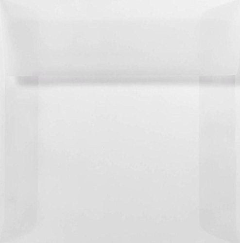 Luxpaper Square Invitation Envelopes | Peel & Press | 5' X 5' | Clear Translucent | 30Lb. Text | 50 Qty