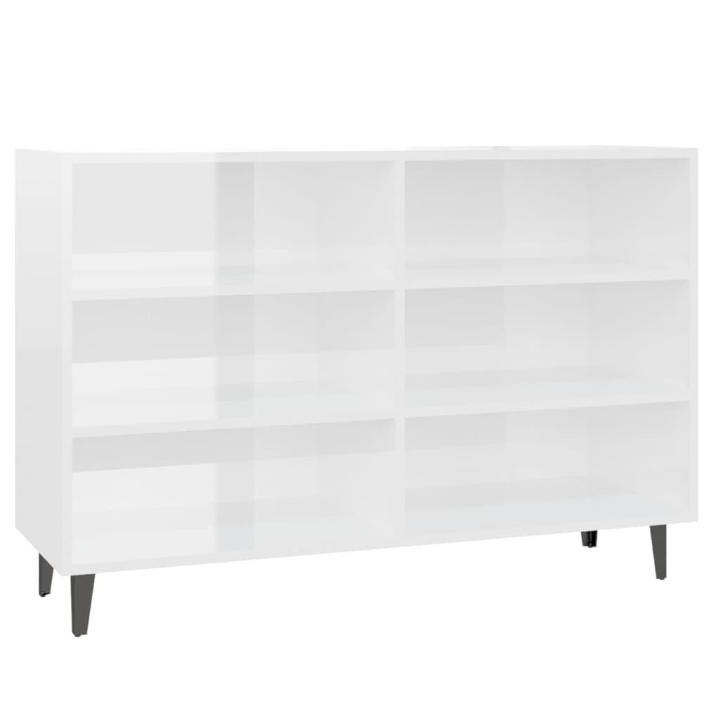 vidaXL Sideboard High Gloss White 40.7&quot;x13.8&quot;x27.6&quot; Chipboard