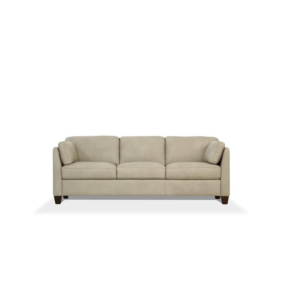 Acme Matias Leather Sofa In Dusty White