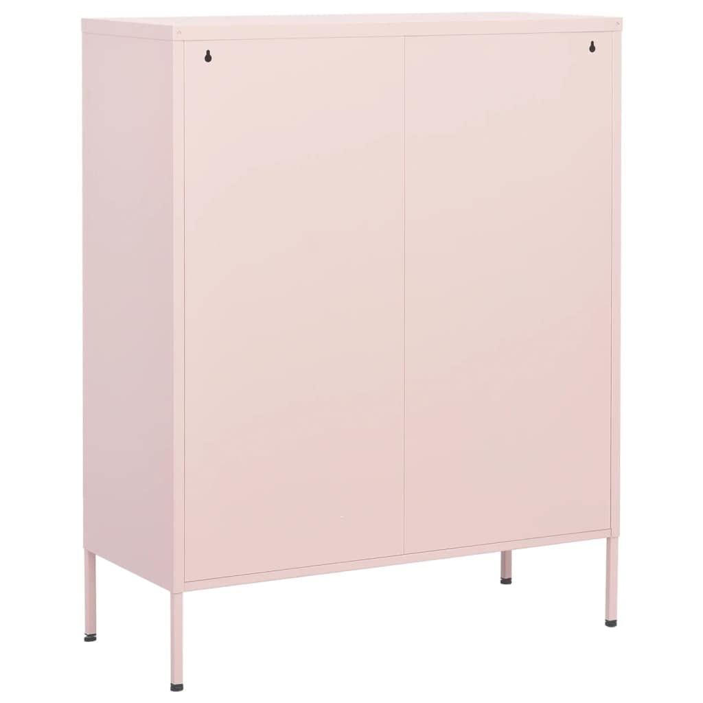 vidaXL Industrial Storage Cabinet - Robust Steel Construction, Pink, 2-Door, 2-Drawer, 40" Height