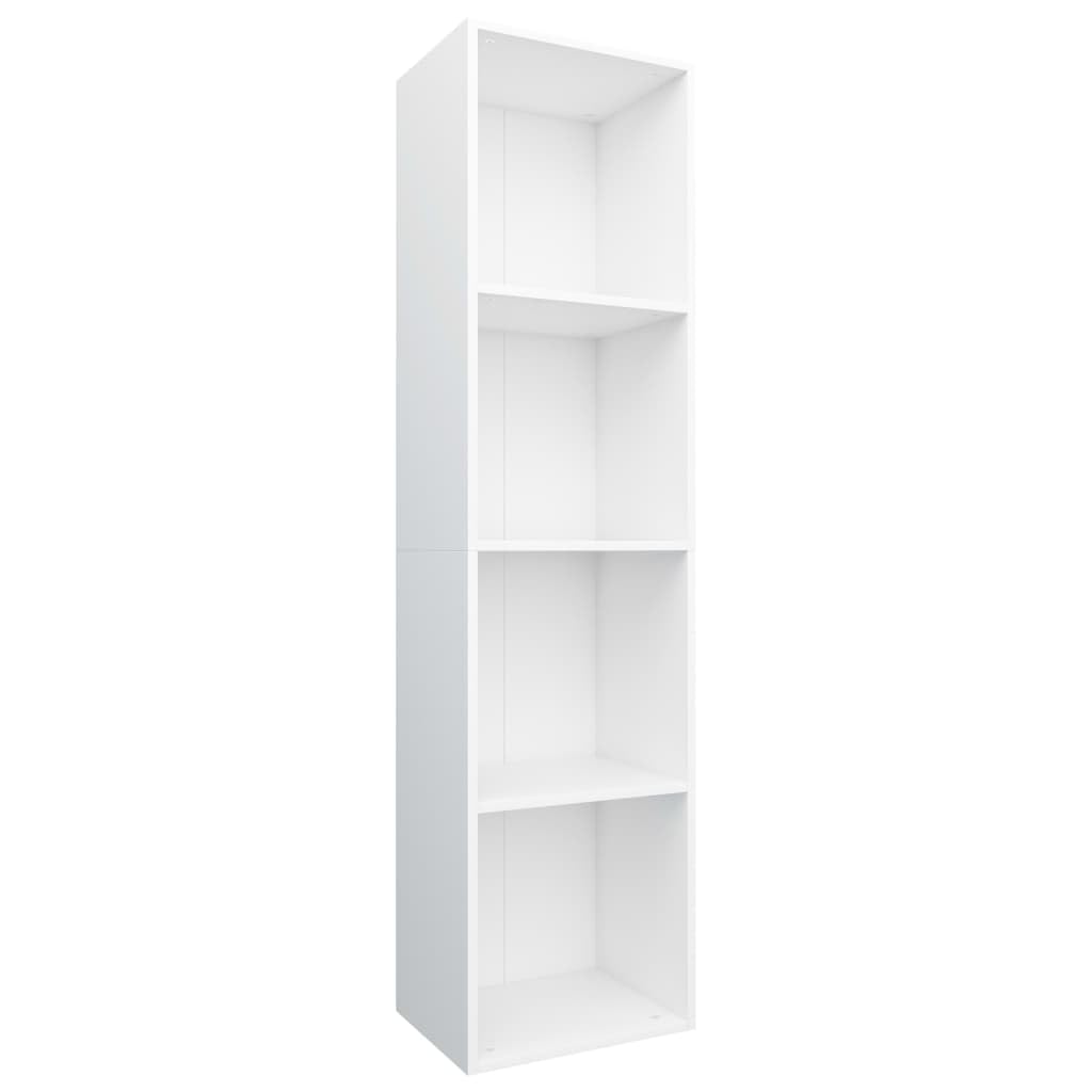 vidaXL Book Cabinet, Bookshelf TV Stand, Wall Bookcase for Office Living Room, Decorative Shelving Unit, Modern Style, White Engineered Wood