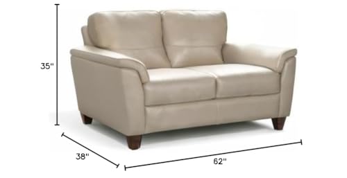 Acme Furniture 62&quot; L Leather Upholstery Loveseat, Beige
