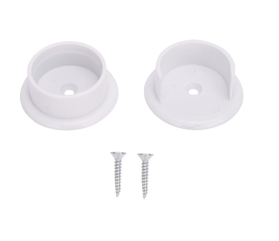 Rocky Mountain Goods Closet Rod Sockets  White Plastic, 2Pack  Fits 13/8 Diameter Rod  Durable Closet Pole Sockets with 