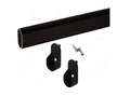 Oval Closet Rod with End Supports (Matte Black 24 inch)
