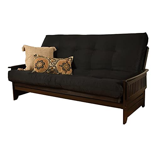 Kodiak Furniture Phoenix Queen Futon Set, Suede Black Mattress