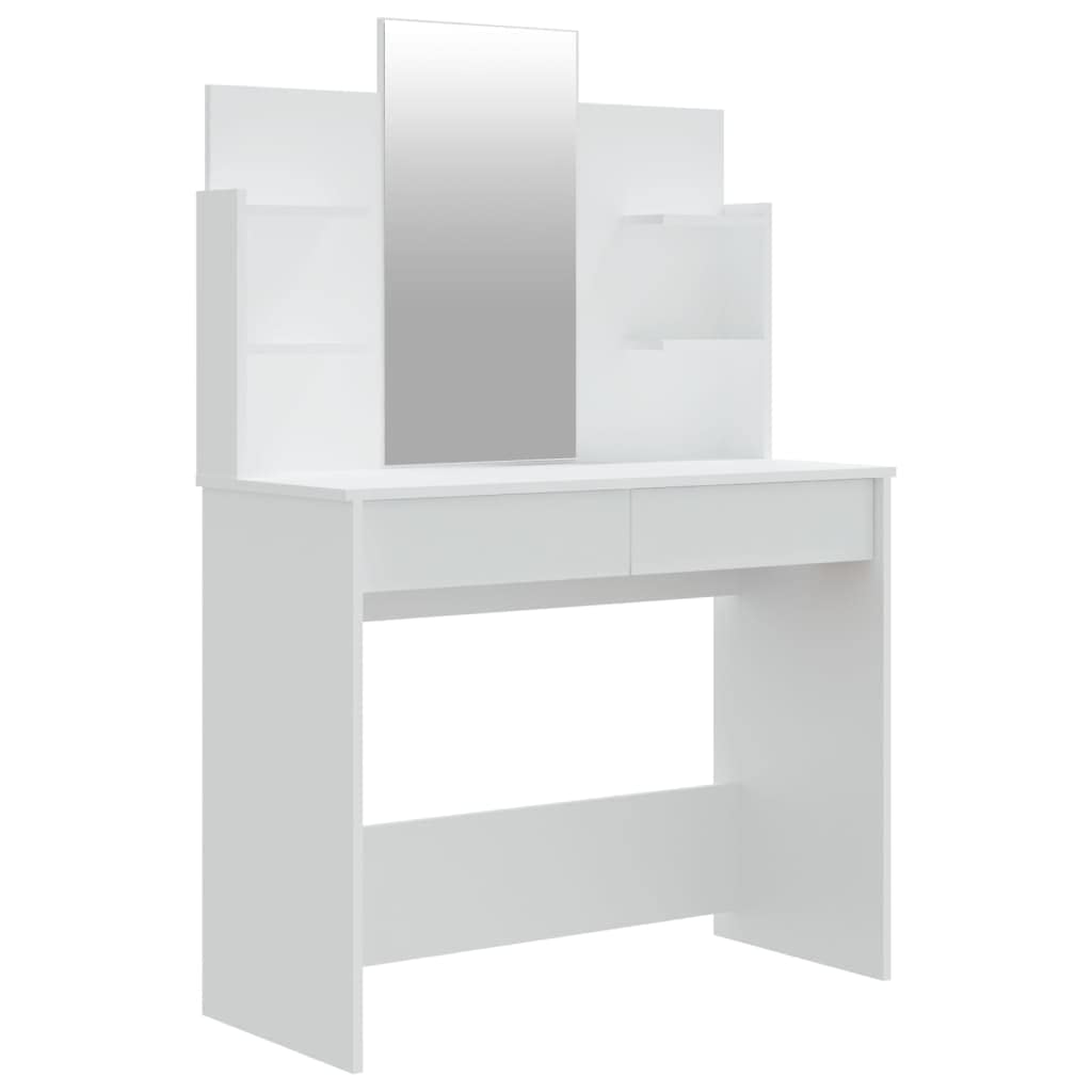 vidaXL Dressing Table with Mirror White 37.8&quot;x15.7&quot;x55.9&quot;