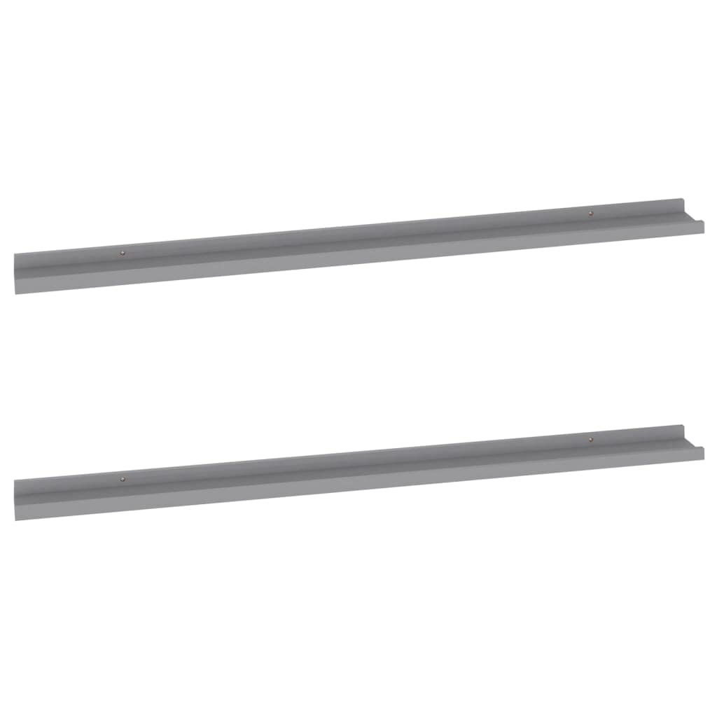 Wall Shelves -SKM Wall Shelves 2 pcs Gray 45.3&quot;x3.5&quot;x1.2&quot;