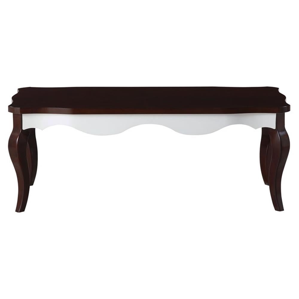 Acme Furniture Mathias Rectangular Wood Coffee Table in Walnut/White