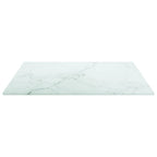 vidaXL Tempered Glass Square Table Top with White Marble Design 15.7"x15.7" 0.2" - Stylish and Durable for Dining Tables, Coffee Tables, Garden Tables.