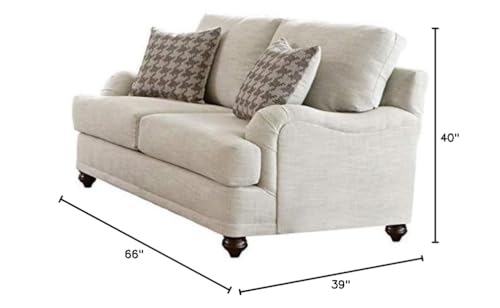 Coaster Home Furnishings Glenn Cushion Back Loveseat Light Grey