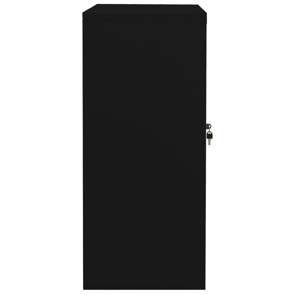 SKM Office Cabinet Black 35.4&quot;x15.7&quot;x35.4&quot; Steel