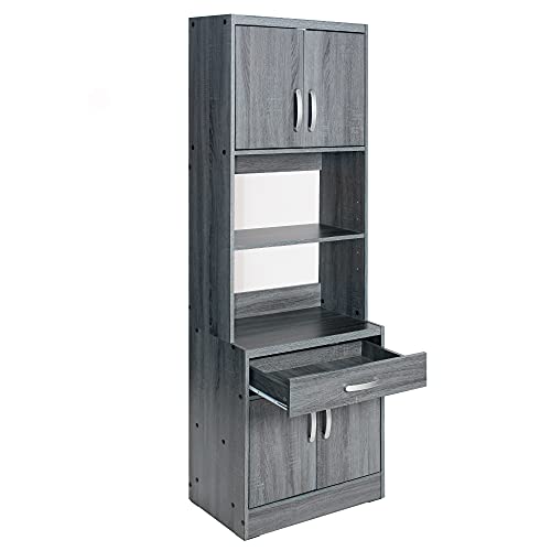 Shelby Tall Wooden Kitchen Pantry (Grey)