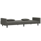 vidaXL Elegant 2-Seater Sleeper Sofa Bed with Pillows - Convertible Velvet Loveseat - Dark Gray - Ideal for Home, Office, Small Spaces