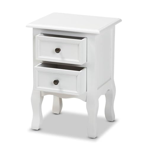 Baxton Studio Caelan 2-Drawer Nightstand - Thumbnail 2