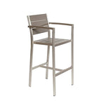 Pangea Home Breeze 44" Aluminum Outdoor Bar Stools in Gray (Set of 6)