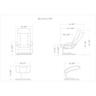 Mac Motion Oslo Collection Cobblestone Top Grain Leather Hamar Recliner And Ottoman,