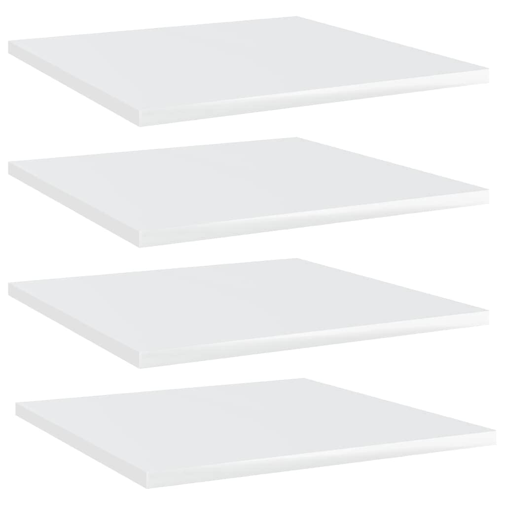 vidaXL Modern High Gloss White Bookshelf Boards 15.7&quot;x15.7&quot;x0.6&quot; – Versatile, Durable, and Easy to Maintain Engineered Wood Panels for Additional Storage