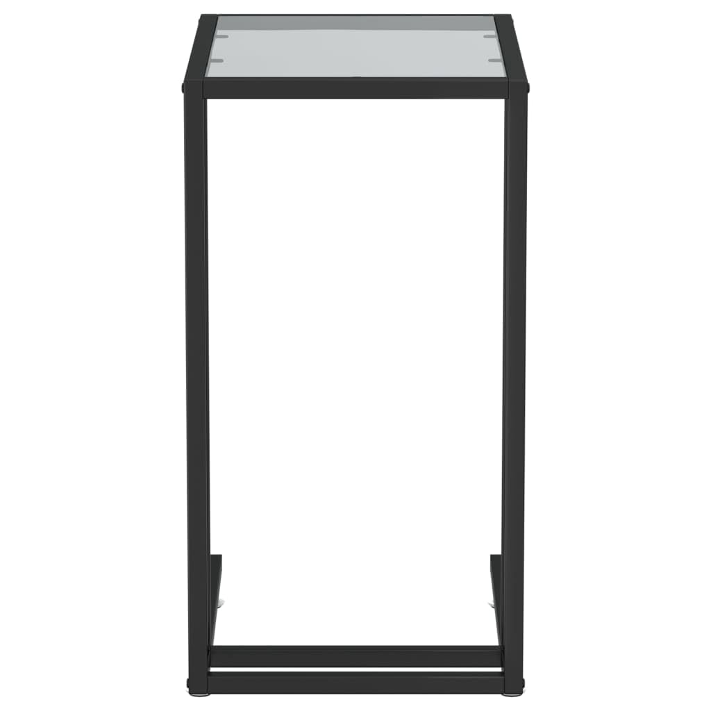 vidaXL Modern Black Computer Side Table - Versatile and Durable with a Tempered Glass Top; Ideal for Living Room and Office Spaces