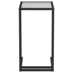 vidaXL Modern Black Computer Side Table - Versatile and Durable with a Tempered Glass Top; Ideal for Living Room and Office Spaces