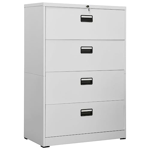 vidaXL Filing Cabinet Light Gray 35.4"x18.1"x52.8" Steel