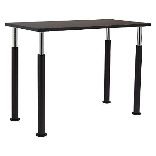 National Public Seating 72&quot; L x 24&quot; W Designer Height Adjustable School Science Lab Utility Table with Phenolic Top - Black