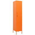 vidaXL Orange Steel Locker Cabinet - Modern Designed Storage Solution with Locks and Adjustable Shelves - Perfect for Office, Room - 13.8"x18.1"x70.9"
