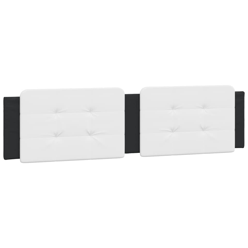 vidaXL White and Black Faux Leather Headboard Cushion-Pillow for 76&quot; Beds - Easy Clean, Wall-Mountable, Classic Design, Foam-Filled Comfort