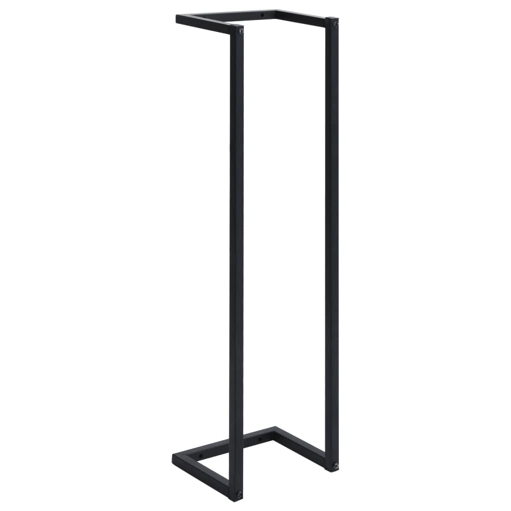 vidaXL Iron Towel Rack - 9.8&quot;x7.9&quot;x37.4&quot; - Wall-Mounted, Sleek Black Design for Modern Bathrooms, Durable and Easy Assembly Required