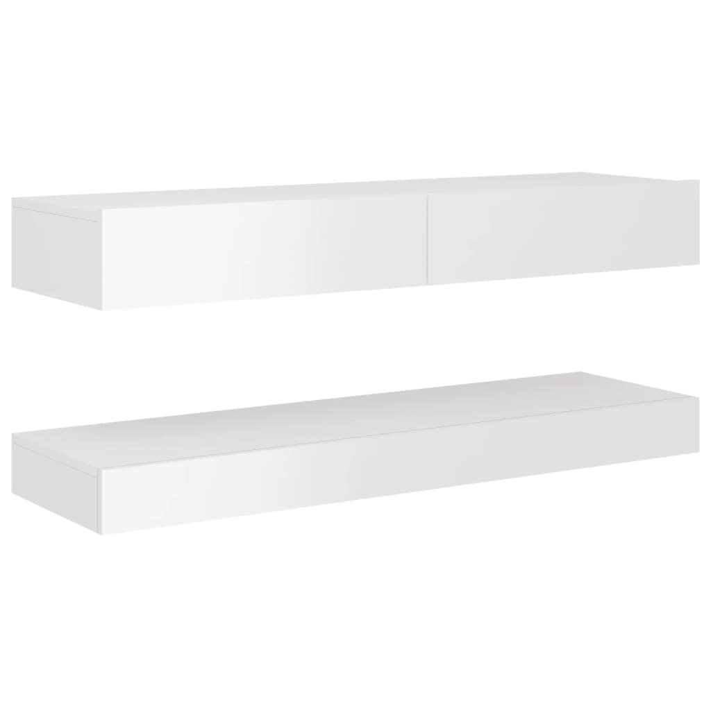 vidaXL High Gloss White TV Stand with LED Lights - Modern, Durable Engineered Wood TV Cabinet with Spacious Compartments - Easy Maintenance, 47.2&quot;x13.8&quot;