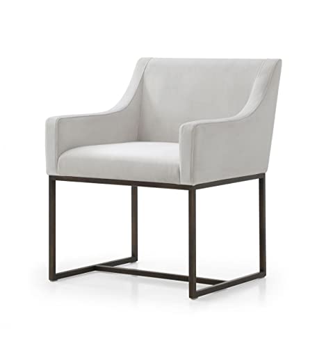 HomeRoots Beige Velvet Antique Brass Dining Chair