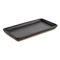 Sweet Water Decor Matte Black Stoneware Tray | Kitchen and Bathroom Dispenser Holder | Jewelry Dish | Glass Soap Holder for Bott