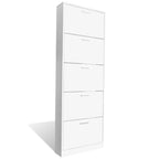 vidaXL Wooden Shoe Cabinet with 5 Compartments White