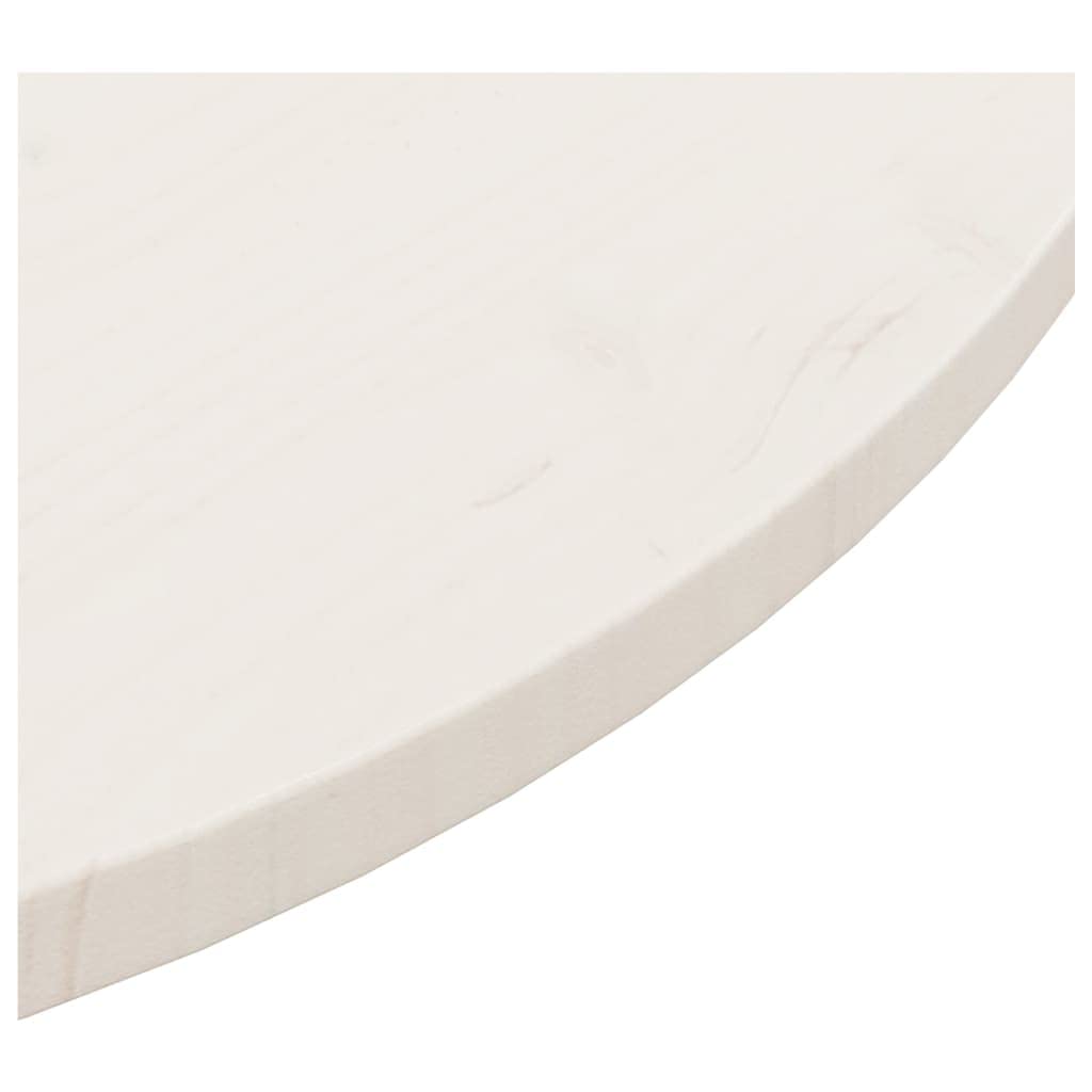 vidaXL Solid Pinewood Round Table Top, Dining/Coffee/Garden Table, Easy to Clean, 35.4" Diameter, White Finish