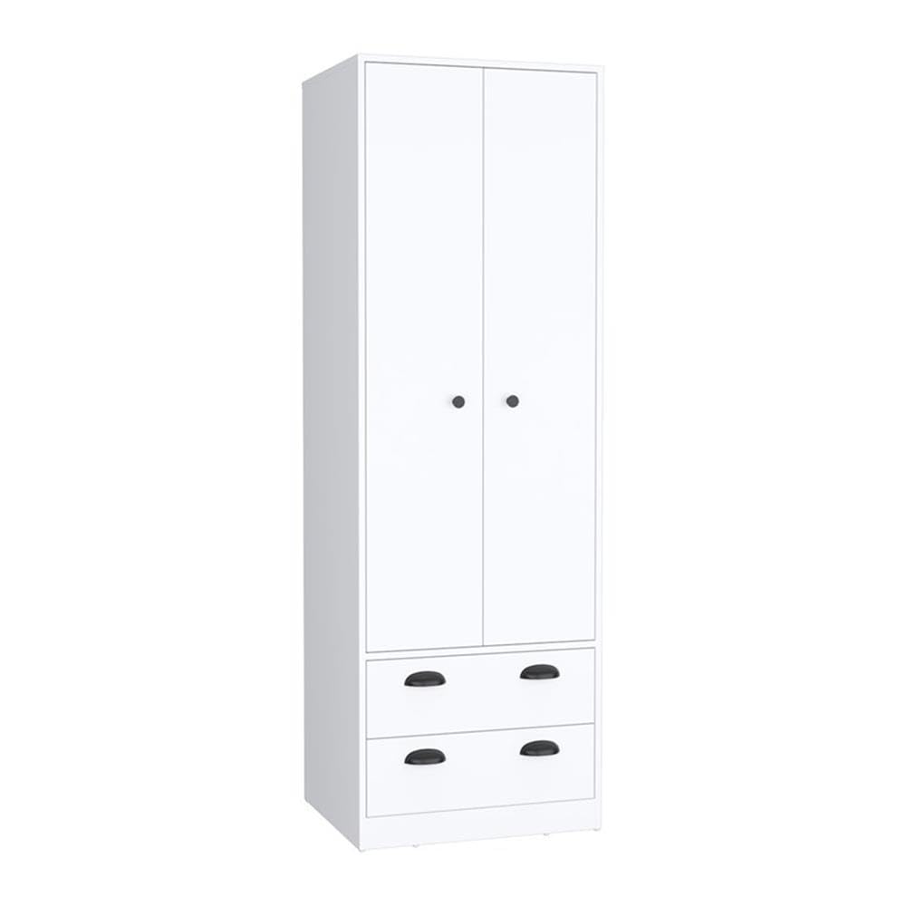 Armoire 70&quot; H With 2-Drawers And 2-Doors, White