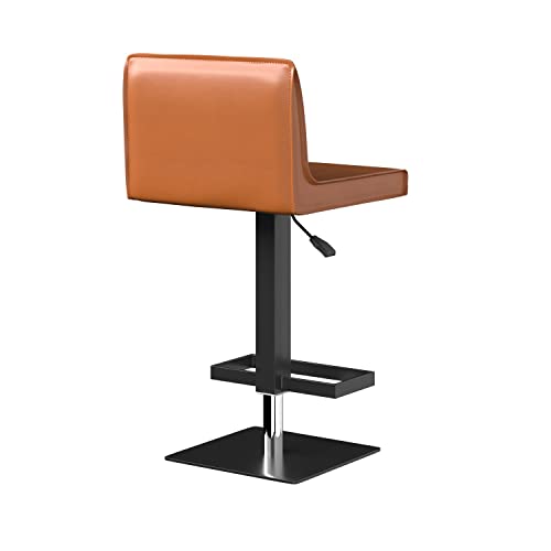 Neos Modern Furniture Bar Stool/Black Base, Cognac PU