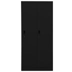 vidaXL Black Steel Wardrobe with Multiple Compartments, Sturdy Construction, Ample Storage Space, Secure Locks