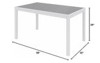 Olio Designs Series Ivy Rectangle Patio Table, Grey/White